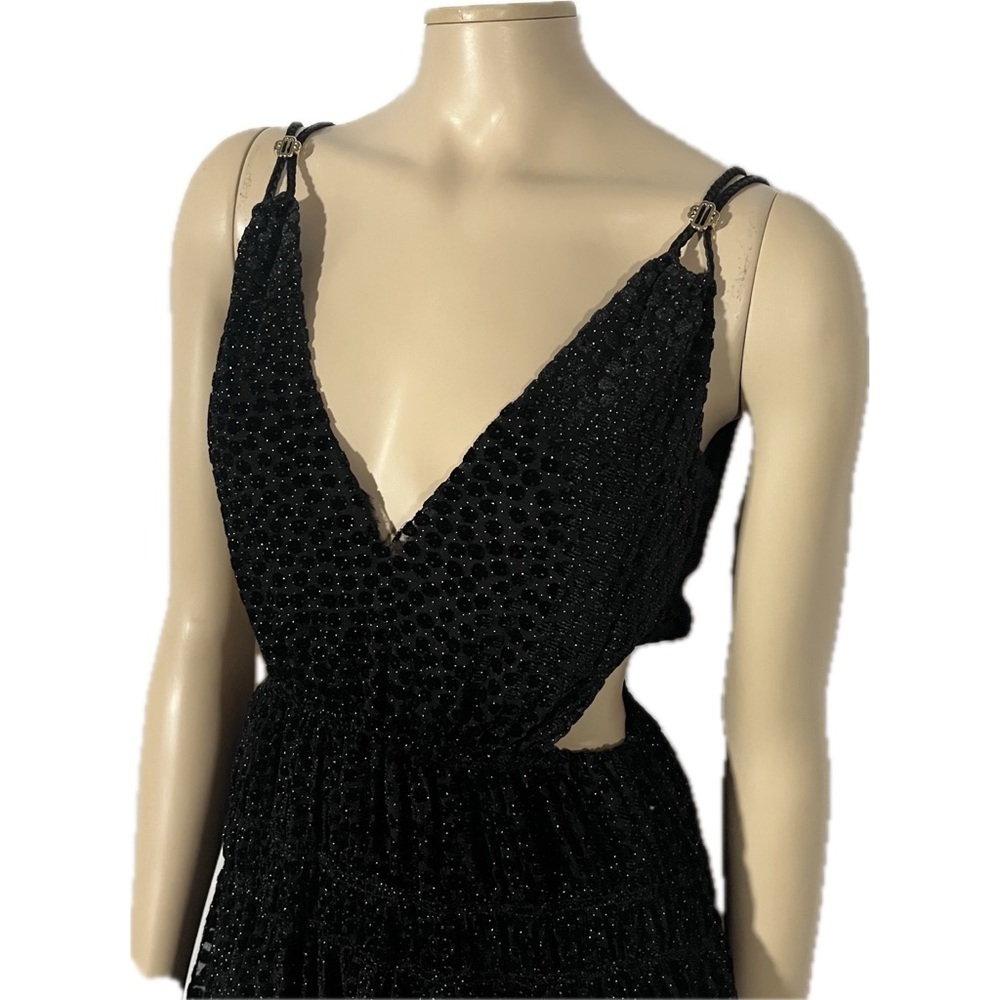 NWT Maje Cutout Glittered Flocked Tulle Mini Dress - Picture 10 of 16